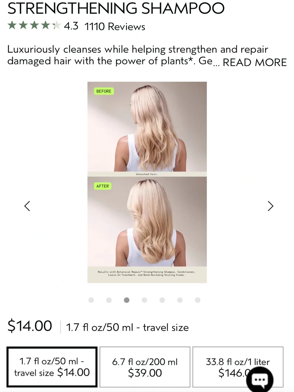 AVEDA Botanical Repair Strengthening Shampoo — Travel Size